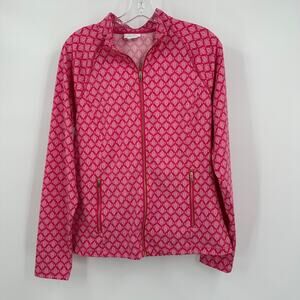 Sigrid Olsen Women Size L Golf Tennis Jacket Pink Athleisure Activewear Full Zip